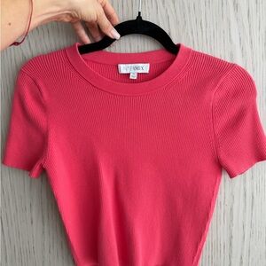 INTERMIX Vibrant Pink Short Sleeve Top